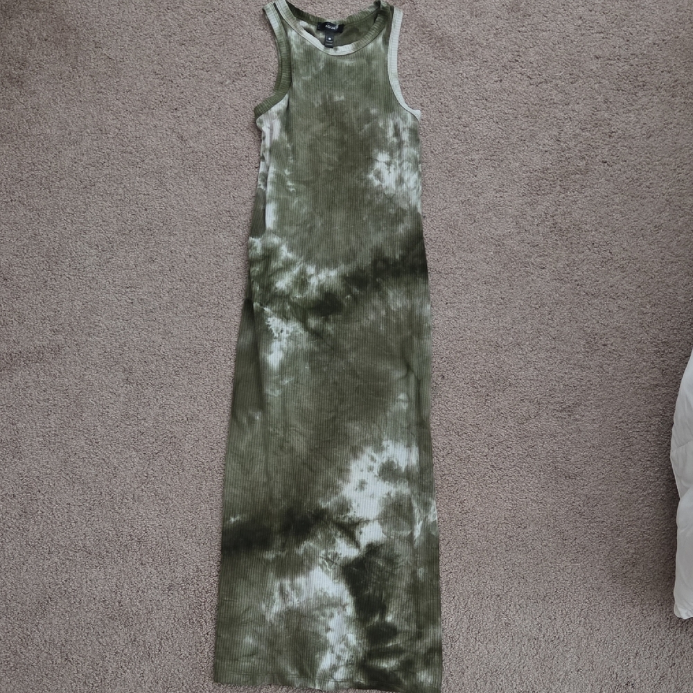 *NEW* Aqua Green & White Tie-Dye Maxi Dress